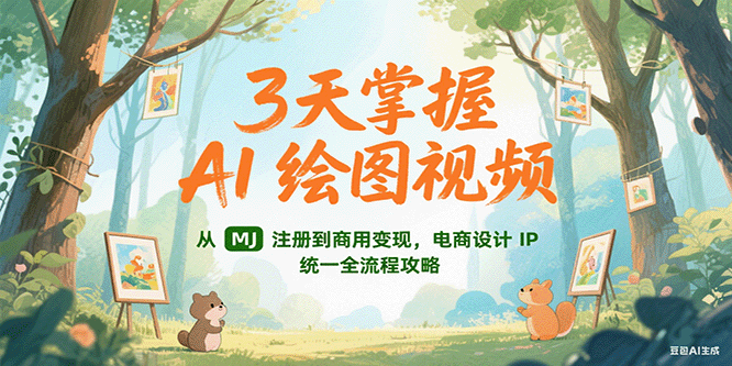 3天掌握AI绘图视频，从MJ 注册到商用变现，电商设计IP统一全流程攻略-百货大全