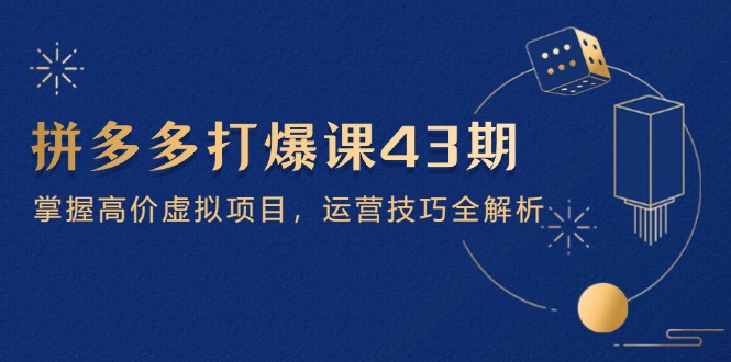 拼多多打爆课第 43 期，掌握高价虚拟项目，运营技巧全解析(15节-百货大全