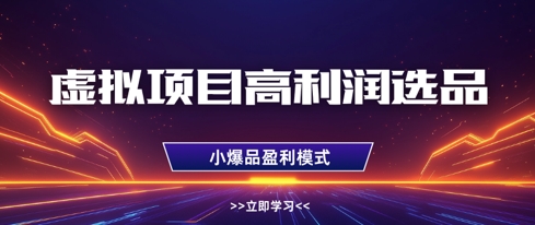 虚拟项目高利润选品方法，做好单店利润1W+，可多店倍增利润-百货大全