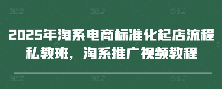 2025年淘系电商标准化起店流程私教班，淘系推广视频教程-百货大全