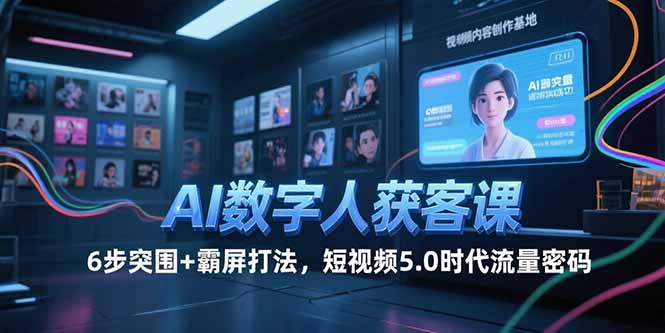 AI数字人获客课，6步突围+霸屏打法，短视频5.0时代流量密码-百货大全