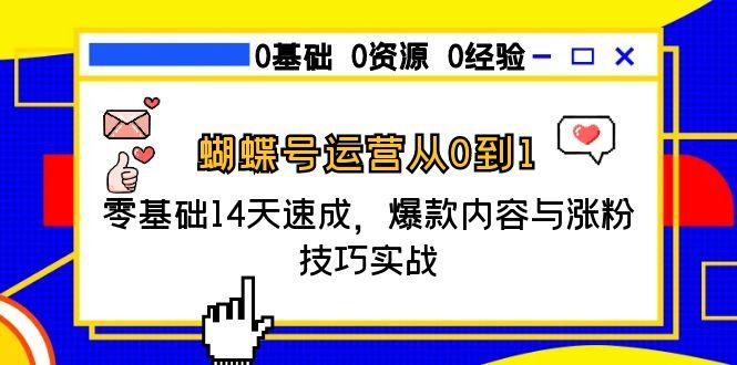 蝴蝶号运营从0到1，零基础14天速成，爆款内容与涨粉技巧实战-百货大全