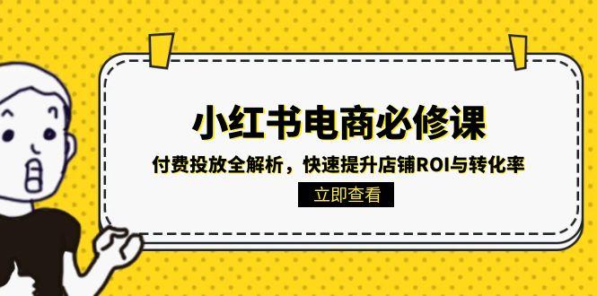 小红书电商必修课：付费投放全解析，快速提升店铺ROI与转化率-百货大全