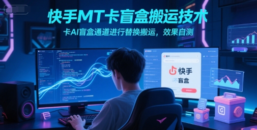 快手MT卡盲盒搬运技术，卡AI盲盒通道进行替换搬运，效果自测-百货大全