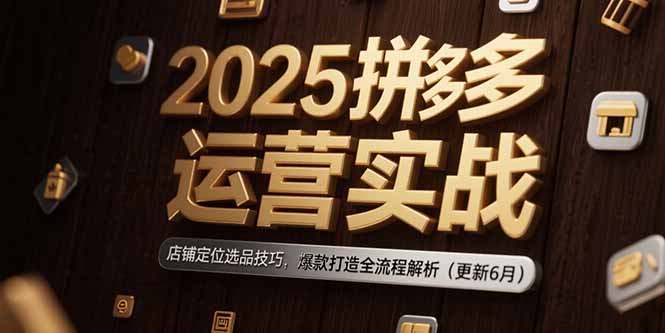 2025拼多多运营实战：店铺定位选品技巧，爆款打造全流程解析(更新6月-百货大全