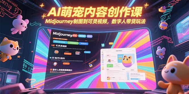 AI萌宠内容创作课，Midjourney制图到可灵视频，数字人带货玩法-百货大全