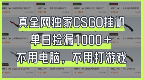 真全网独家CSGO挂G，单日捡漏1k+【揭秘】-百货大全