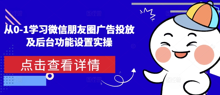 从0-1学习微信朋友圈广告投放及后台功能设置实操-百货大全
