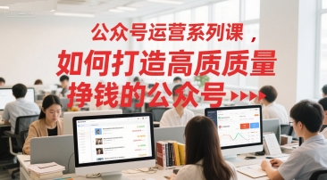 公众号运营系列课，如何打造高质量挣钱的公众号-百货大全