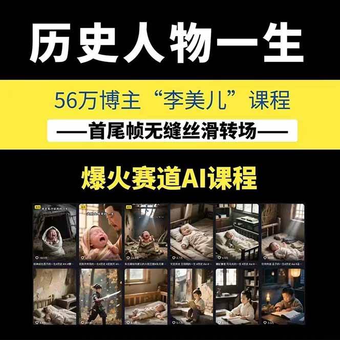 图片[1]-AI历史人物短视频创作，含IP打造、首尾帧无缝转场、智能体视频制作等核心教学内容-百货大全