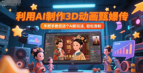 利用AI制作3D动画甄嬛传，流量爆了，手把手教你这个AI新玩法，轻松涨粉-百货大全
