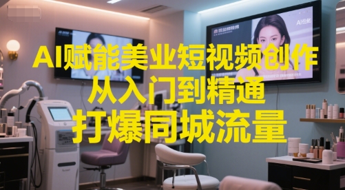 AI赋能美业短视频创作，从入门到精通，打爆同城流量，超级AI工具短视频实操落地-百货大全