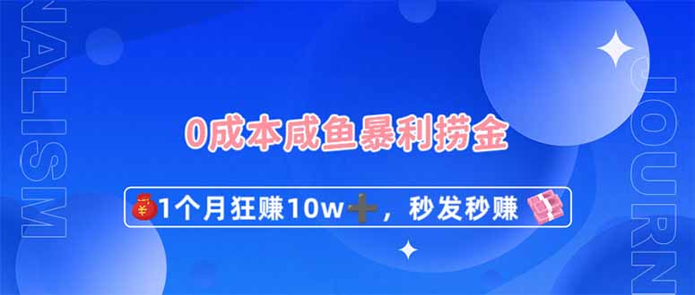 0成本闲鱼暴利捞金，1个月狂赚10W+，秒发秒赚新玩法-百货大全