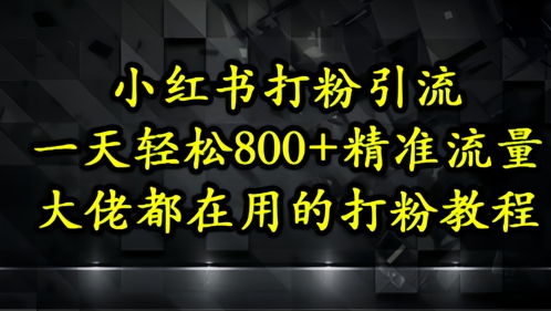 小红书打粉引流，一天轻松500+精准流量，大佬都在用的打粉教程-百货大全