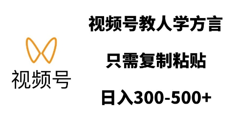 视频号教人学方言，只需复制粘贴，日入多张-百货大全