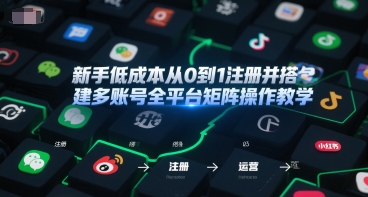 新手低成本从0到1注册并搭建多账号全平台矩阵操作教学，手机号-邮箱-IP-工具-百货大全
