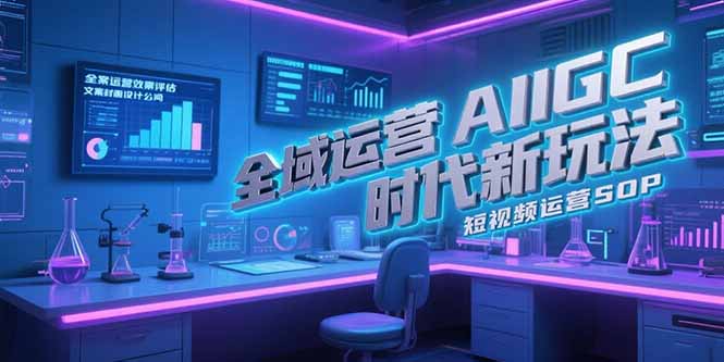 全域运营AIGC时代新玩法，文案封面设计公式，短视频运营SOP-百货大全