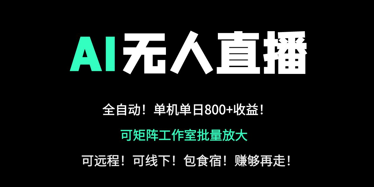 24小时自动带货！AI无人直播副业日赚800+，轻资产创业首选-百货大全