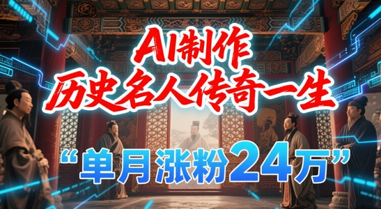 暴力起号！用AI制作历史名人传奇一生，单月涨粉24W，涨粉+变现赛道黑马来了-百货大全