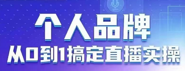 个人品牌：从0到1搞定直播实操，用直播为你的个人品牌赋能，六大实操板块，放大个人影响力-百货大全