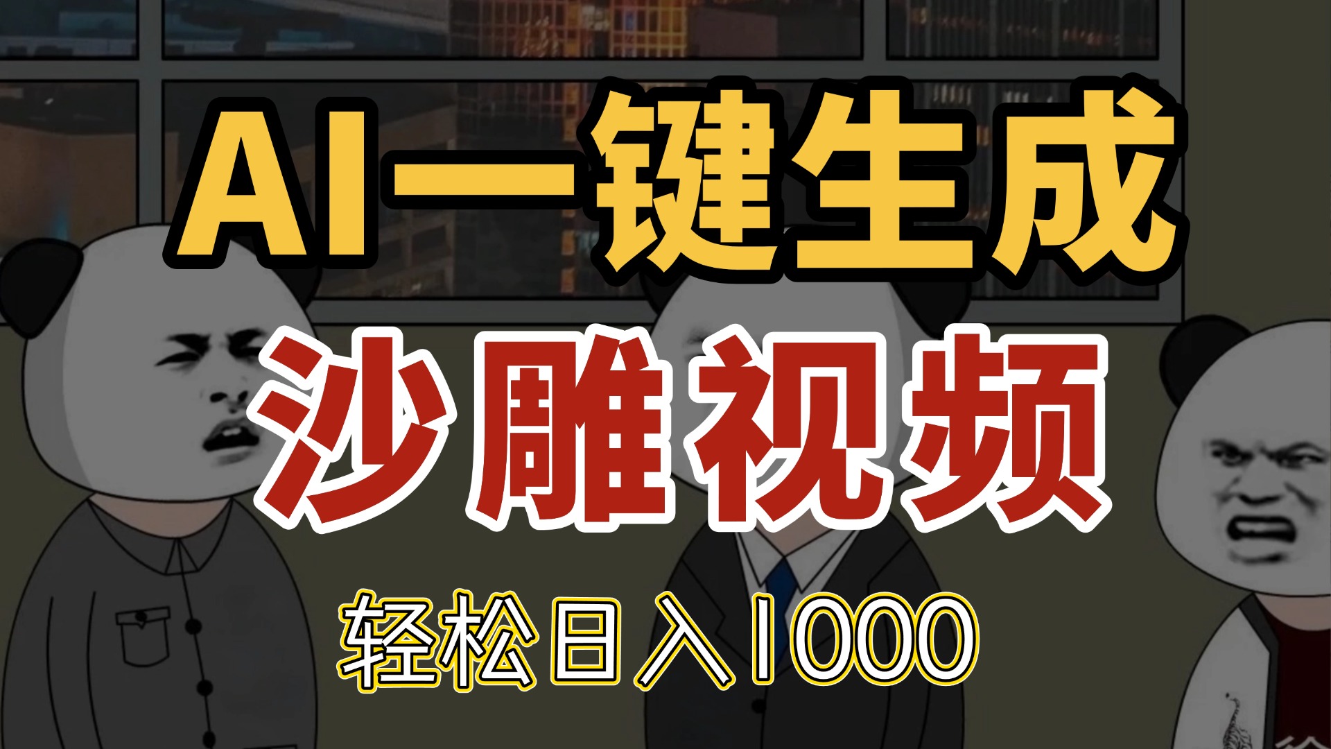 AI一键生成沙雕视频，一条视频千万播放，轻松日入1000-百货大全
