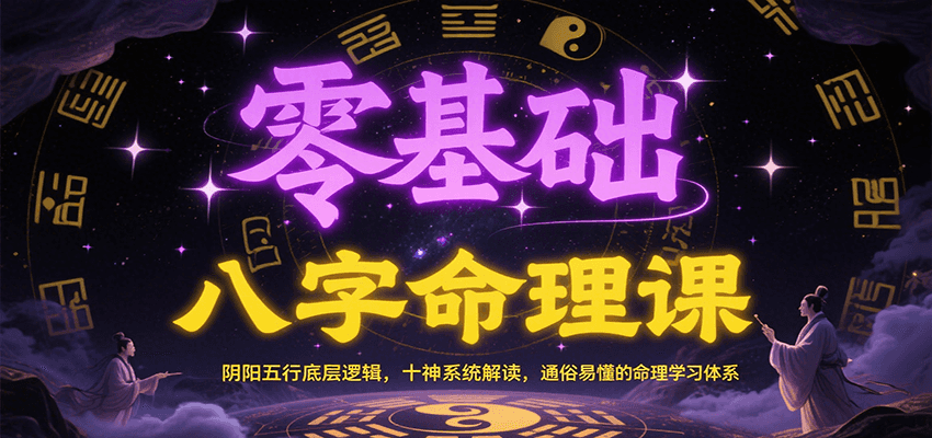 零基础八字命理课：阴阳五行底层逻辑，十神系统解读，通俗易懂的命理学习体系-百货大全