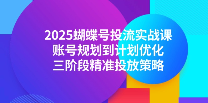 2025蝴蝶号投流实战课，账号规划到计划优化，三阶段精准投放策略-百货大全