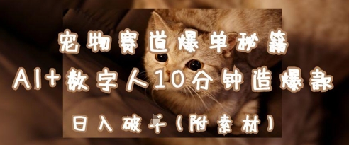 宠物赛道爆单秘籍：AI+数字人10分钟造爆款，日入1k-百货大全