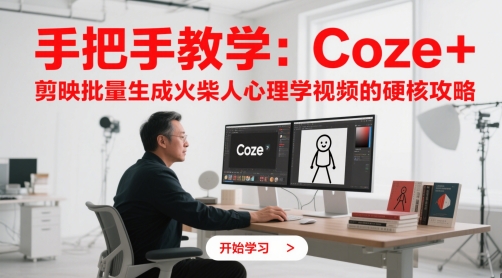 手把手教学：Coze + 剪映批量生成火柴人心理学视频的硬核攻略-百货大全