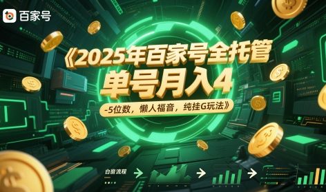 2025年百家号全托管，单号月入4-5位数，懒人福音，纯挂G玩法【揭秘】-百货大全