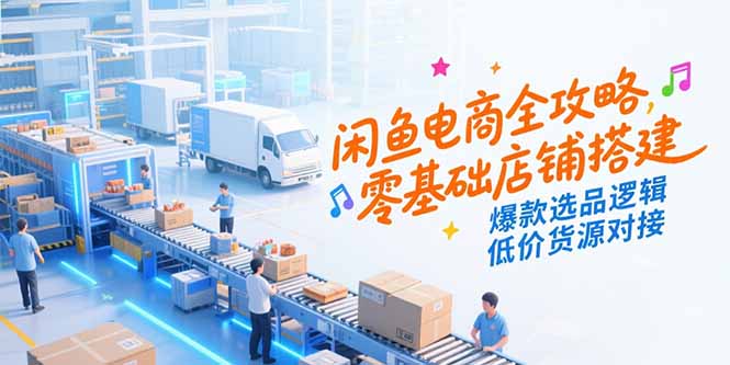 闲鱼电商全攻略，零基础店铺搭建，爆款选品逻辑，低价货源对接-百货大全