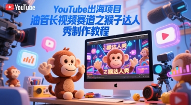 YouTube出海项目，油管长视频赛道之猴子达人秀制作教程-百货大全