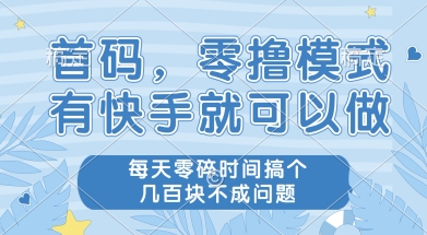 首码零撸项目，有快手就可以做，每天业务时间搞个几张不是问题【揭秘】-百货大全