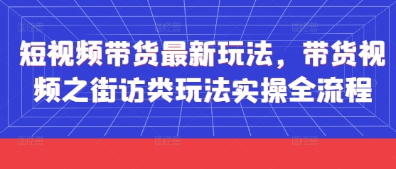 短视频带货最新玩法，带货视频之街访类玩法实操全流程-百货大全