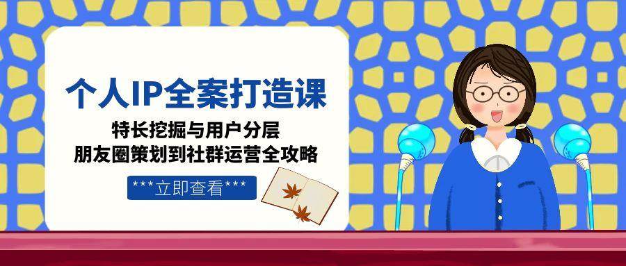 个人IP全案打造课，特长挖掘与用户分层，朋友圈策划到社群运营全攻略-百货大全