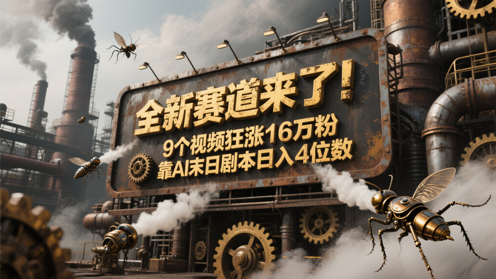 全新赛道来了！9个视频狂涨16万粉，靠AI末日剧本日入4位数，评论区爆肝追更！-百货大全