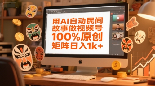 用AI自动民间故事做视频号，100%原创，矩阵日入1k+-百货大全