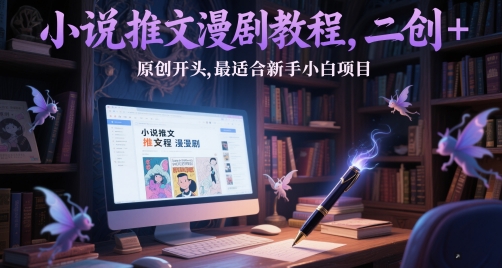 小说推文漫剧教程，二创+原创开头，最适合新手小白项目-百货大全