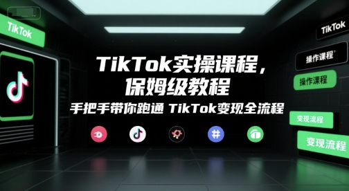 TikTok实操课程，保姆级教程，手把手带你跑通TikTok变现全流程-百货大全