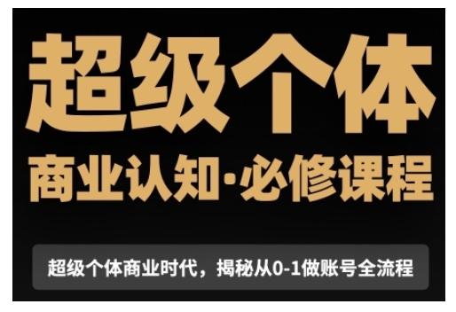 超级个体商业认知觉醒视频课，商业认知·必修课程揭秘从0-1账号全流程-百货大全