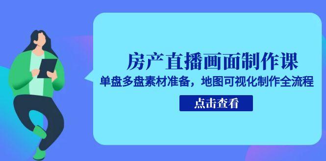 房产直播画面制作课，单盘多盘素材准备，地图可视化制作全流程-百货大全