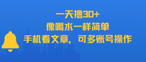 一天撸30+，像喝水一样简单，手机看文章，可多账号操作-百货大全