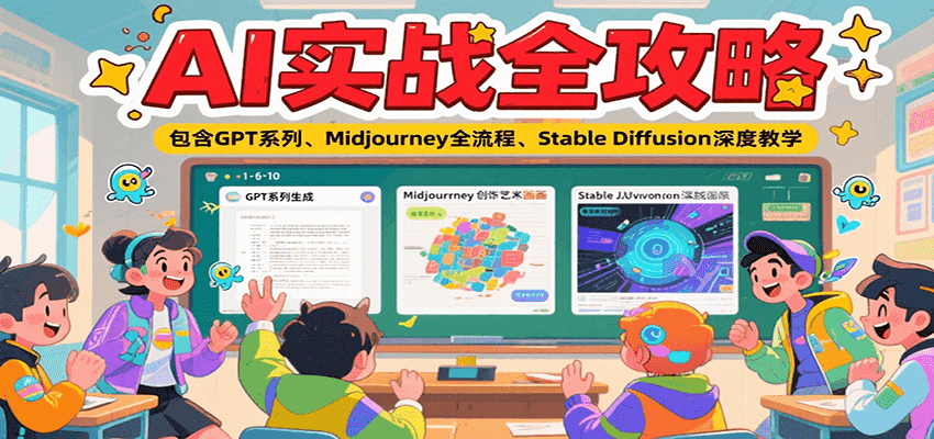 AI实战全攻略，包含GPT系列、Midjourney全流程、Stable Diffusion深度教学-百货大全