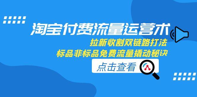 淘宝付费流量运营术，拉新收割双链路打法，标品非标品免费流量撬动秘诀-百货大全