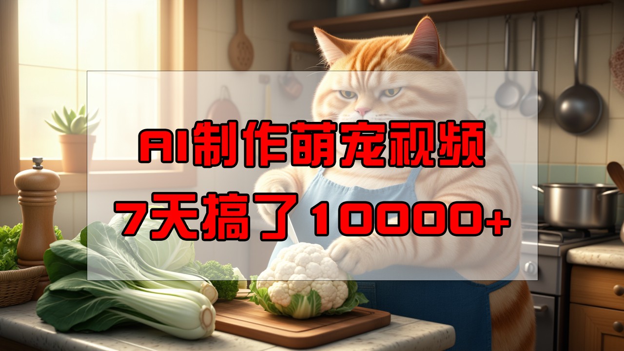 靠AI制作萌宠视频，7天搞了1万+，操作简单门槛低，有手机就行-百货大全
