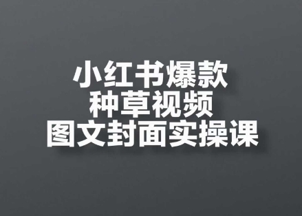 小红书爆款种草视频图文封面实操课，​开店、选品、引流、变现全流程-百货大全