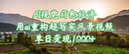 AI视觉疗愈经济：用ai重构超写实风景视频，单日变现多张-百货大全
