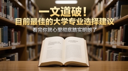 付费文章：一文道破！目前最佳的大学专业选择建议，看完你就心里彻底踏实明朗了-百货大全