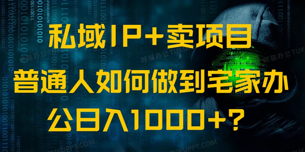 私域IP+卖项目，普通人如何做到宅家办公实现日入1000+-百货大全