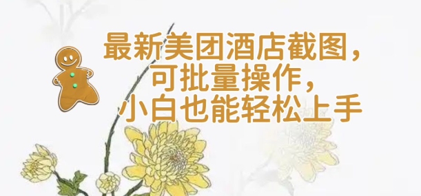 【轻云】最新美团酒店截图，可批量操作，小白也能轻松上手-百货大全